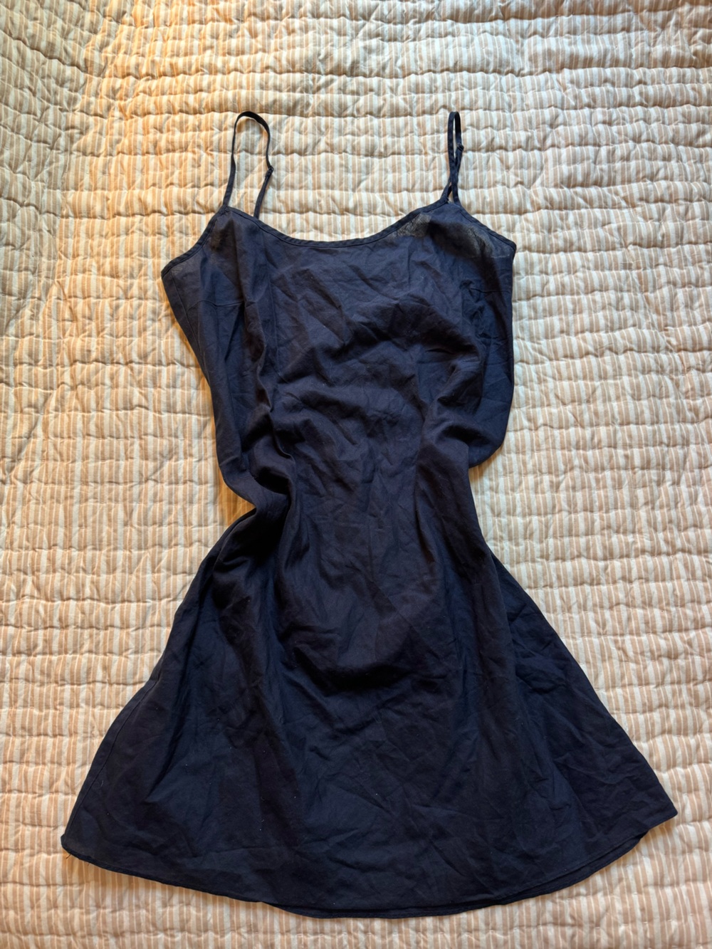 DKNYC Navy Spaghetti-Strap Slip Dress